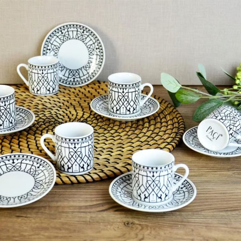 Şener Por-101471Paçi-Anne Motifli 6Lı Kahve Fincanı