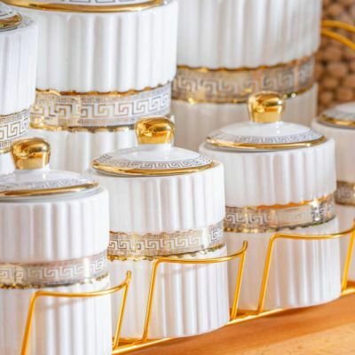 Acar Kaı-06829/4 Eva Altın Gold 7 Lı Kavanoz Set