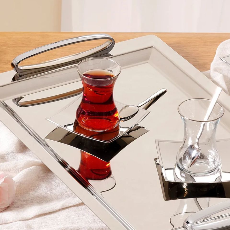 Emsan Lukas 19 Parça Çay Seti 125 ml Platin