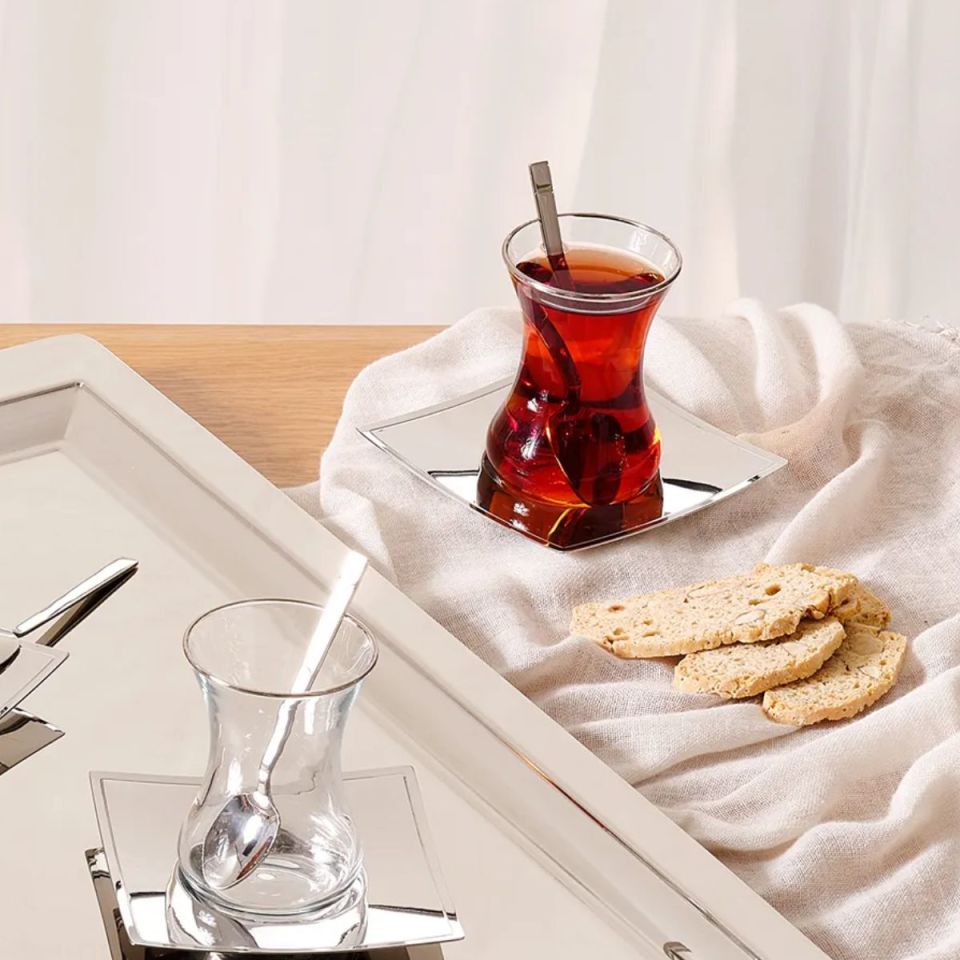 Emsan Lukas 19 Parça Çay Seti 125 ml Platin