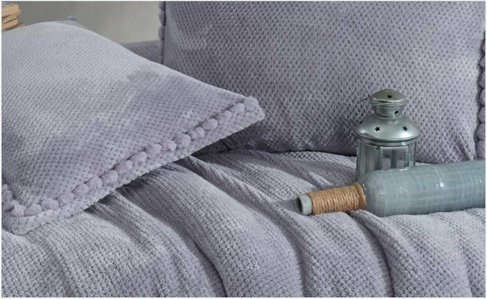 Aran Clasy Ranforce Yatak Örtüsü Seti Çift Kişilik Masse  V4 Gri