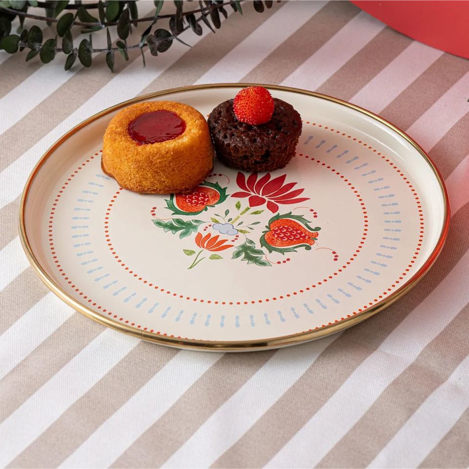 Emsan Nar Emaye Pasta Tabağı 21 cm