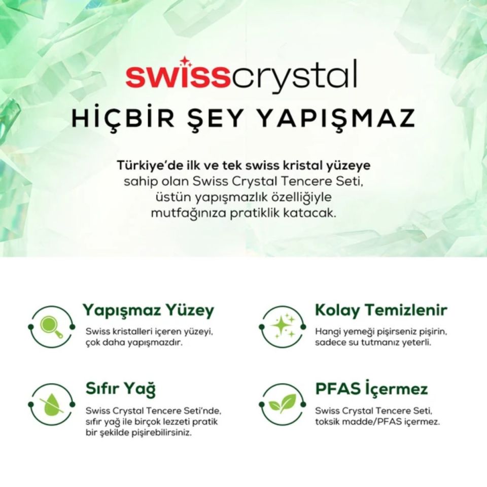 Karaca Swiss Crystal 15 Parça Tencere Seti Creamy