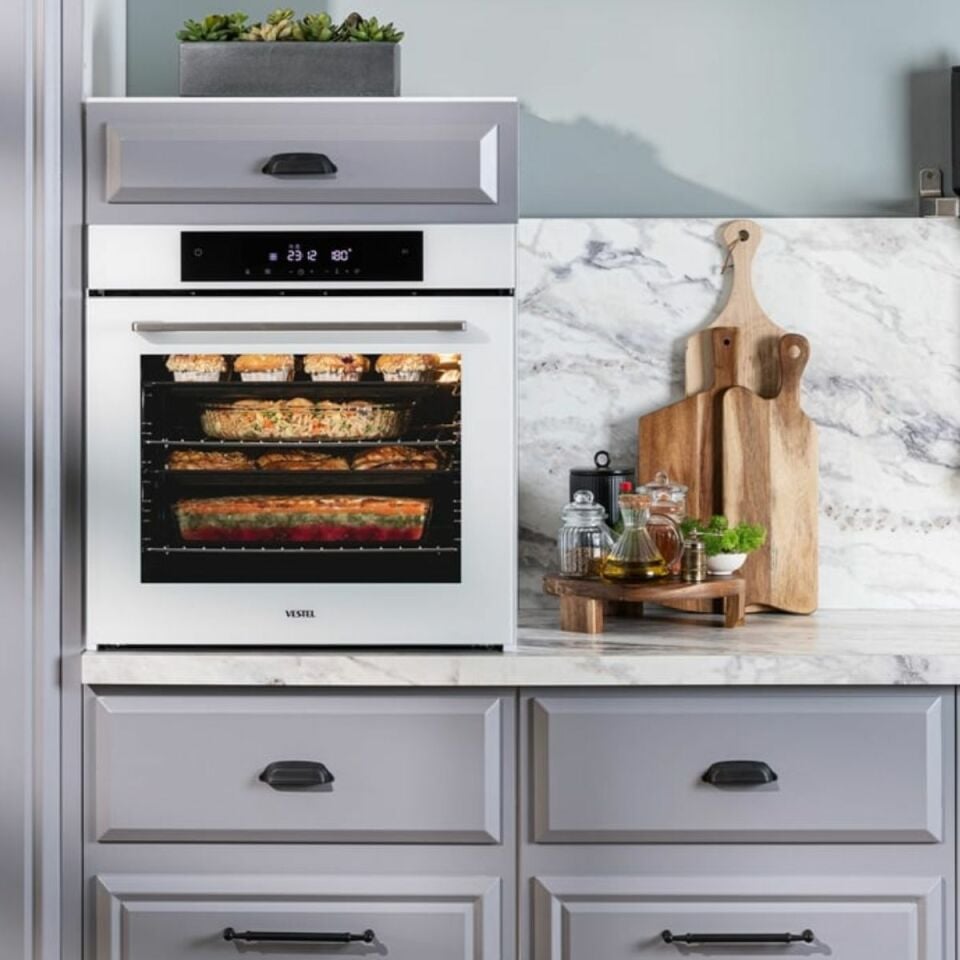Vestel AF-9786 B Beyaz Ankastre Fırın