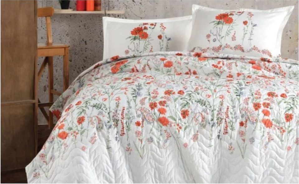 Aran Clasy Ranforce %100 Pamuk Çift Kişilik Dört Mevsim Set Vysam V1 Kiremit