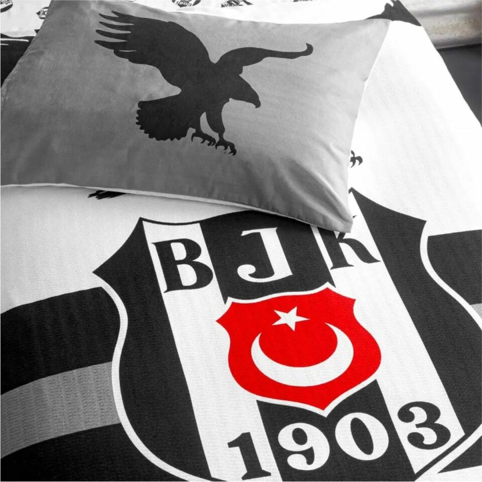 Taç Beşiktaş Kartal Tek Kişilik Lisanslı Pike Takımı