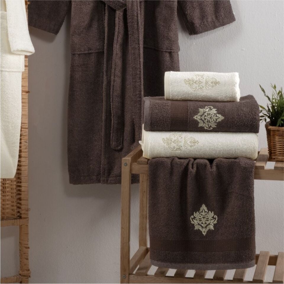 Schafer Rossi Banyo Seti-6 Parça-Kahve