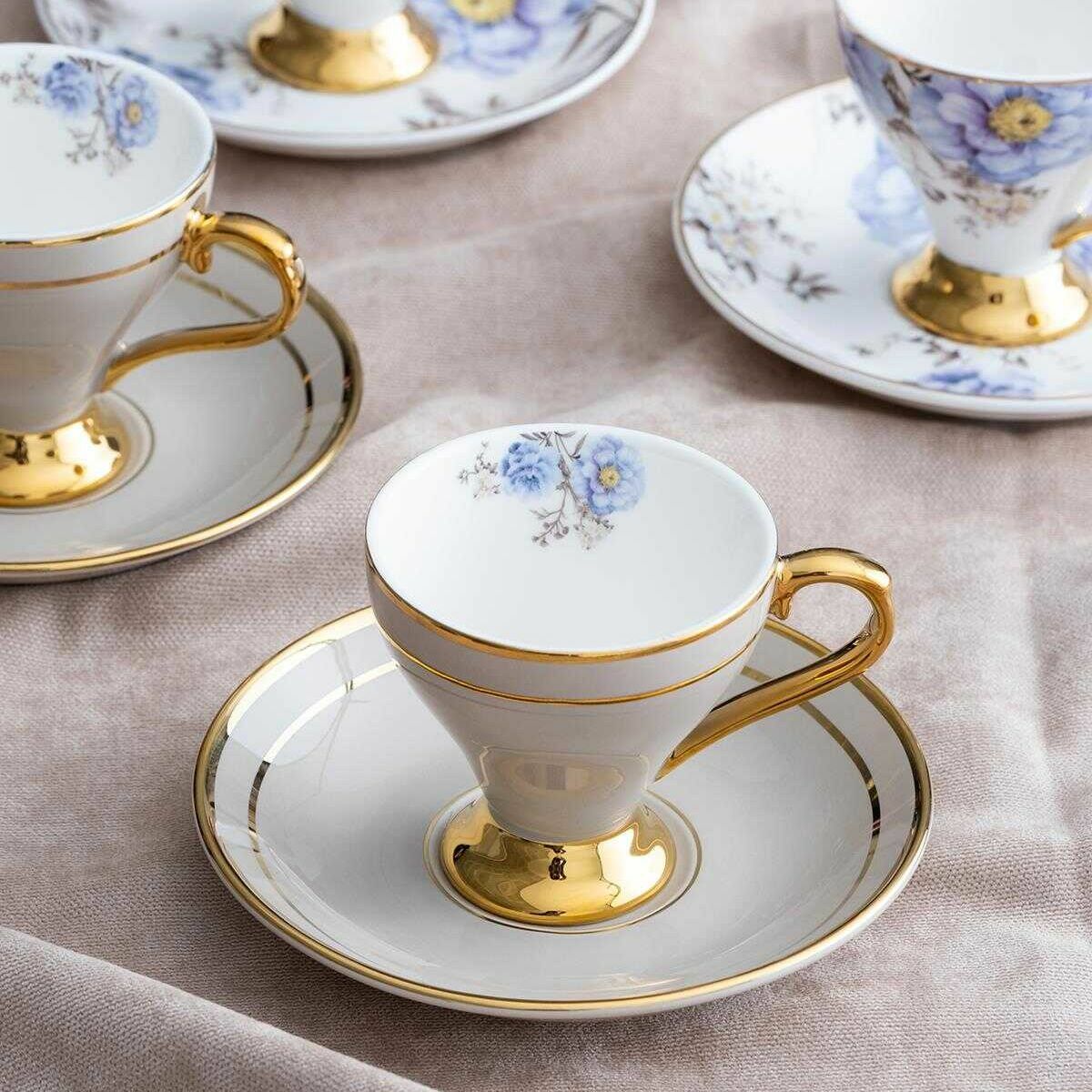 Acar Royalty 6 Kişilik Porselen Kahve Fincanı Takımı - 90 ml