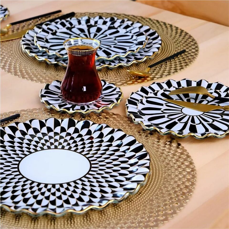 Glore Destina Siyah 28 Parça Tea Time