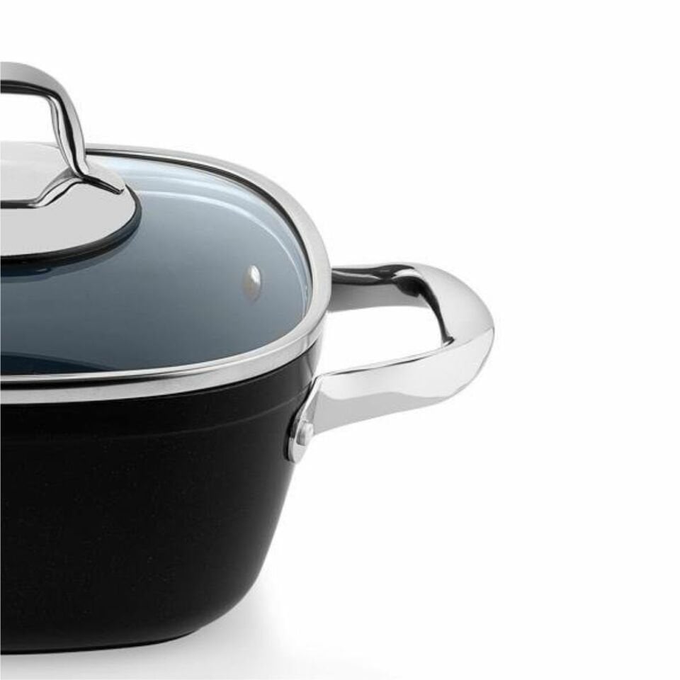 Schafer Gastronomie Master Seramik Derin Tencere 20Cm-Siyah/Gri