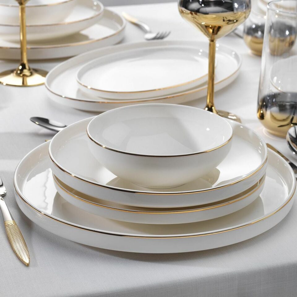 Schafer Adel Gold Yemek Takımı-56 Parça-Gold