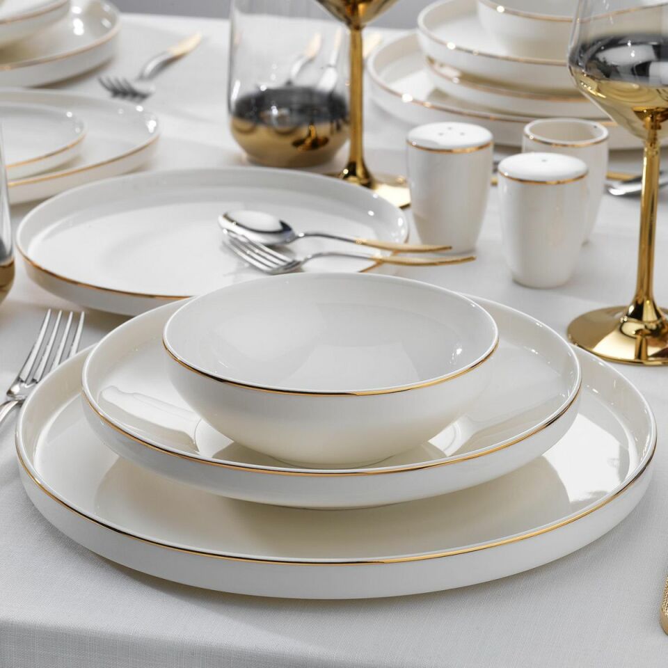 Schafer Adel Gold Yemek Takımı-56 Parça-Gold