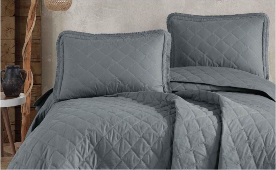 Aran Clasy Ranforce Yatak Örtüsü Çift Kişilik Tafana V6 Gri