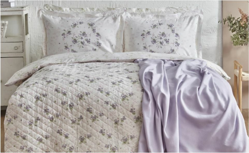 Karaca Home Nevra Summer Set Çift Kişilik Pikeli Takım Lila