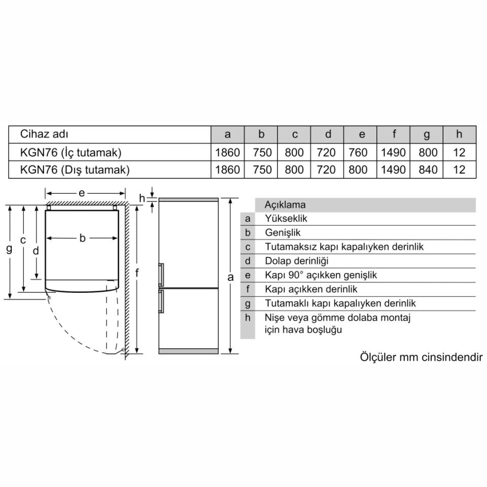Profilo BD3076WFAN Kombi No Frost Buzdolabı