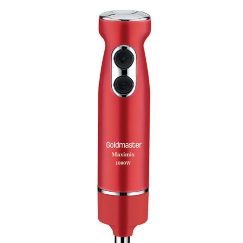 Goldmaster Maximix Kırmızı 1000 Watt 4 Bıçaklı Paslanmaz Çelik Turbo Hız Ayarlı El Blender