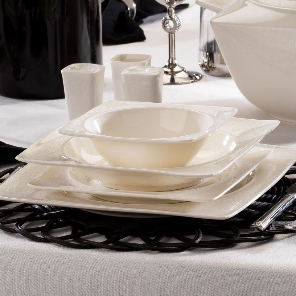 Schafer Glamor Sense Yemek Takımı 60 Parça-Beyaz