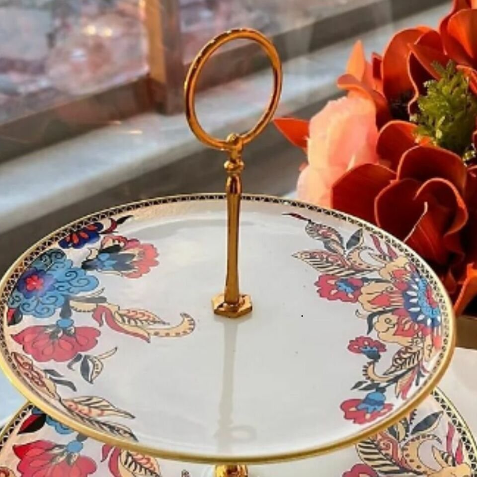 Alyum Home Kurabiyelik 2 Katlı Beyaz Çiçek