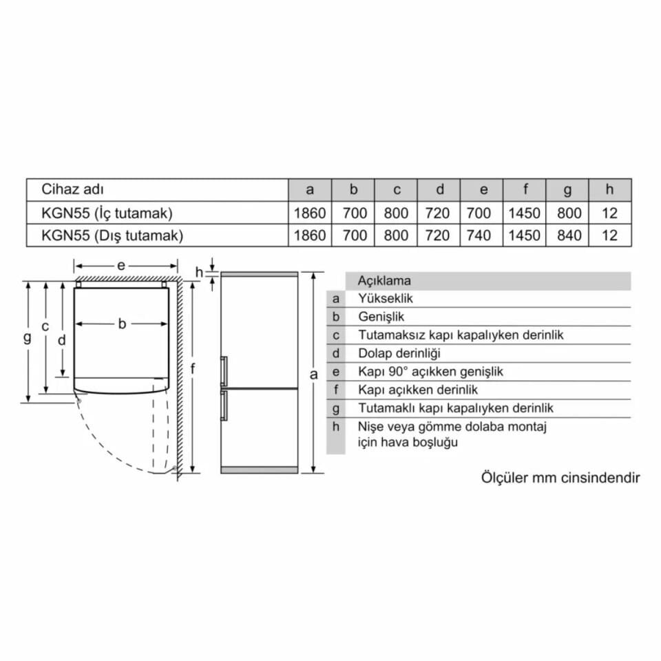 Profilo BD3055WECN Kombi No Frost Buzdolabı