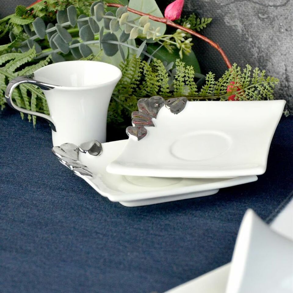 Şener Por-101749Paçi-Yaldızlı Figürlü 6Lı Kahve Fincanı