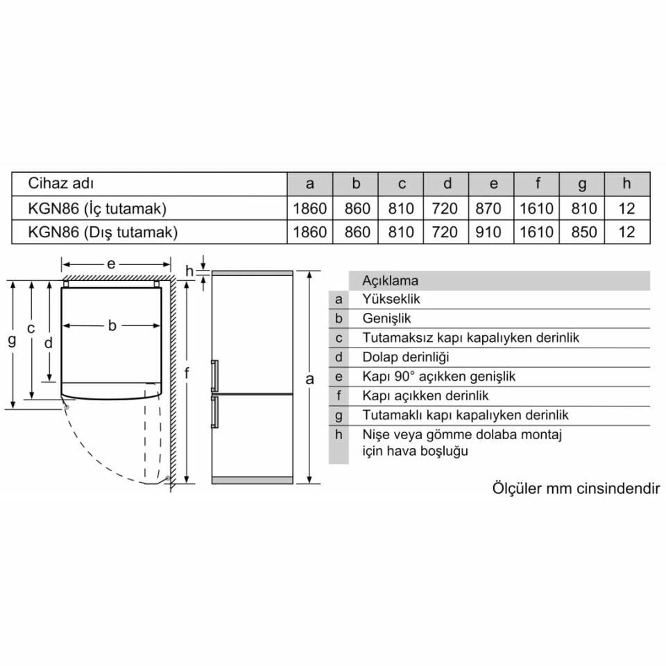 Profilo BD3086WEVN Kombi No Frost Buzdolabı