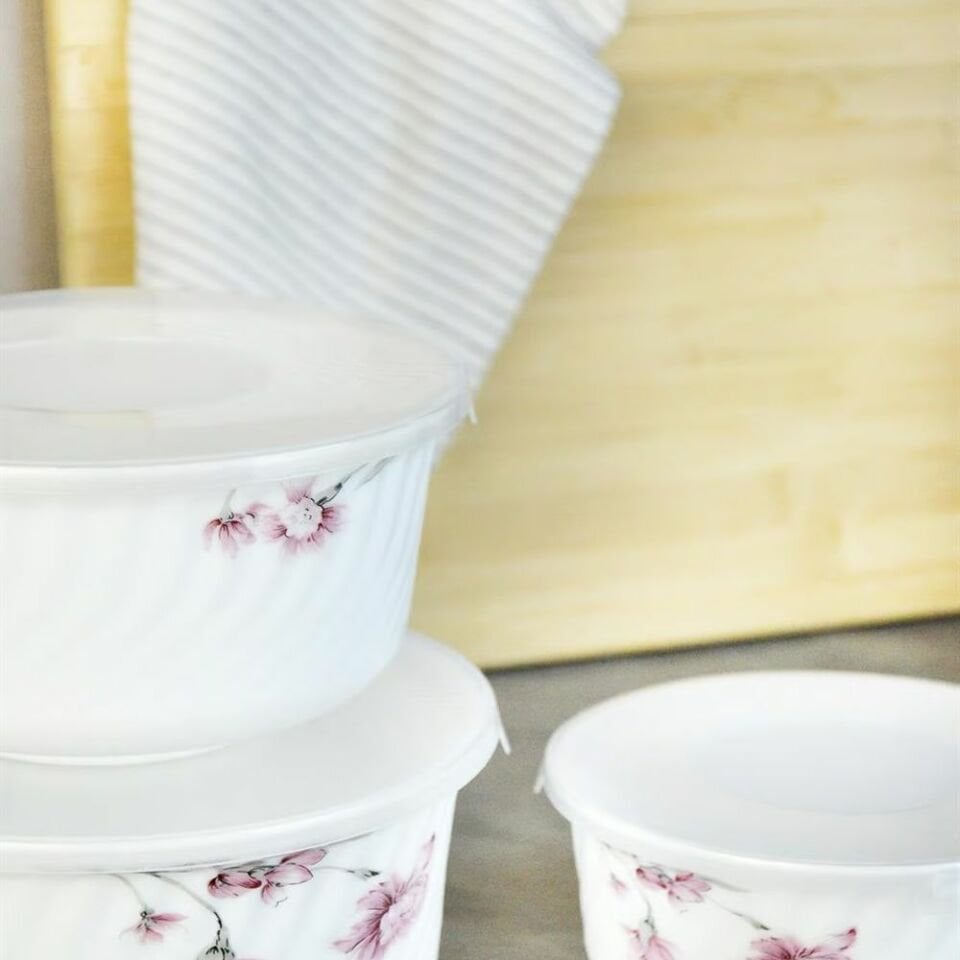 Şener Cam-401147 Paçi-Opal 3Lü Plastik Kapaklı Saklama