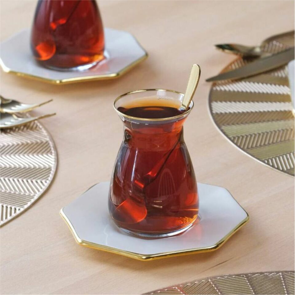 Glore Sekizgen Krem 28 Parça Tea Time