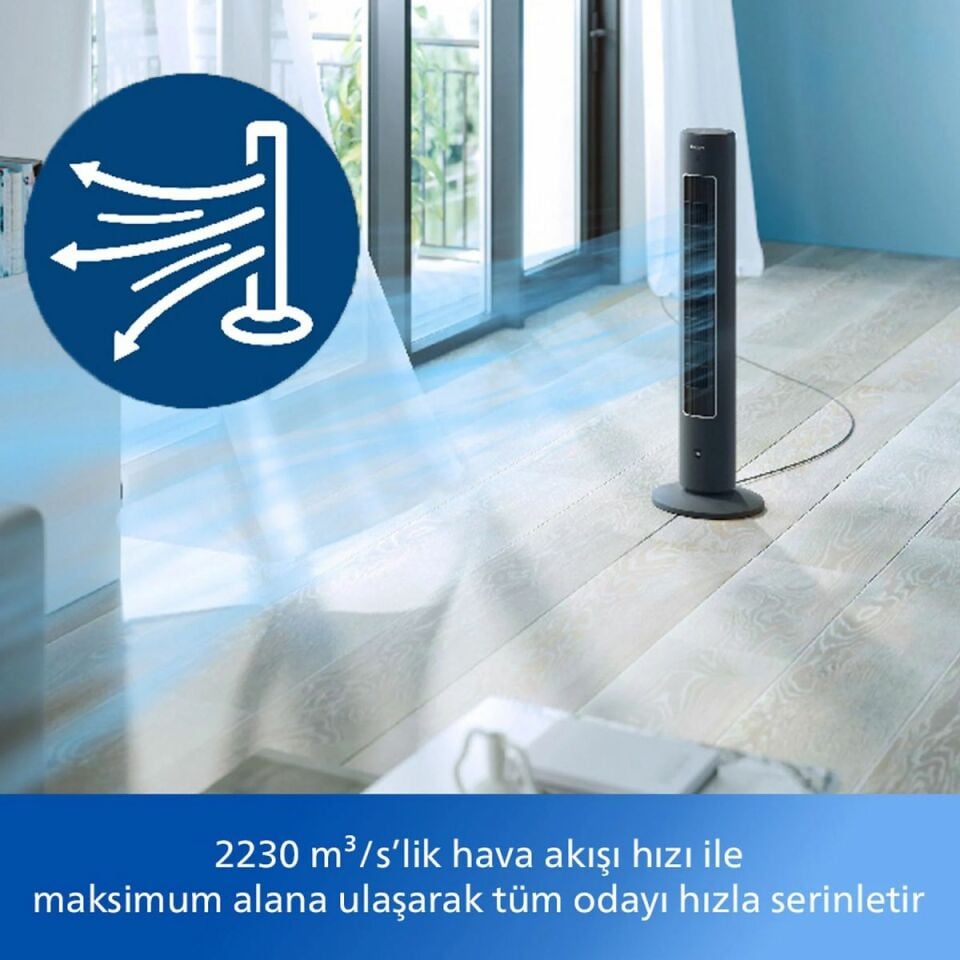 Philips 5000 Serisi CX5535/11 Siyah Kule Tipi Fanlı Vantilatör