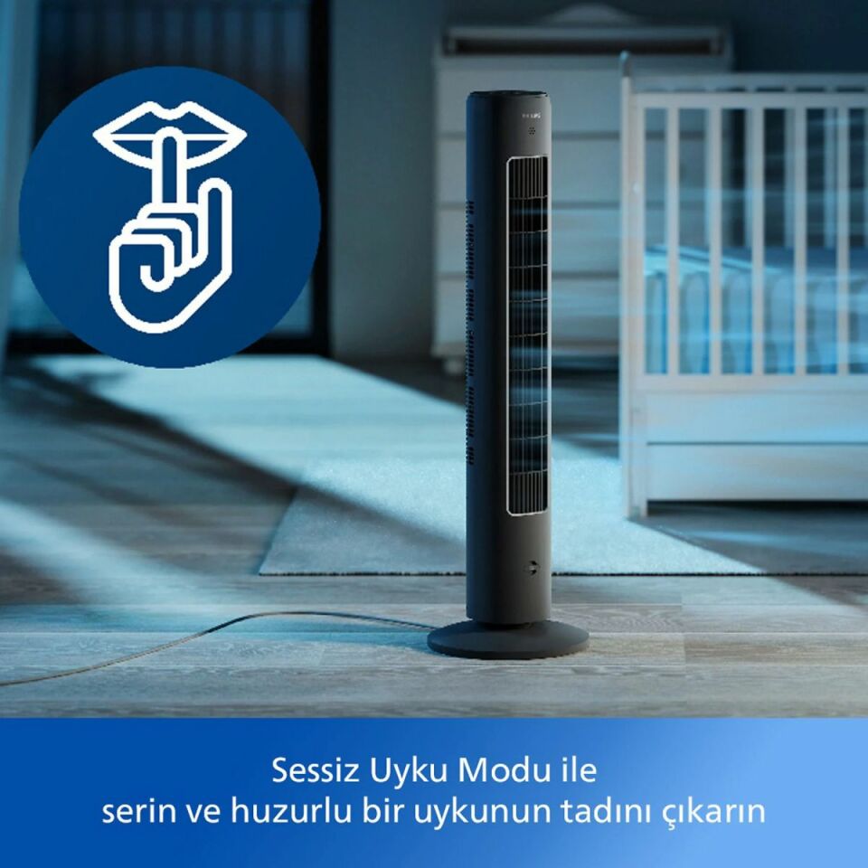 Philips 5000 Serisi CX5535/11 Siyah Kule Tipi Fanlı Vantilatör
