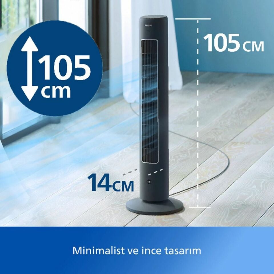 Philips 5000 Serisi CX5535/11 Siyah Kule Tipi Fanlı Vantilatör