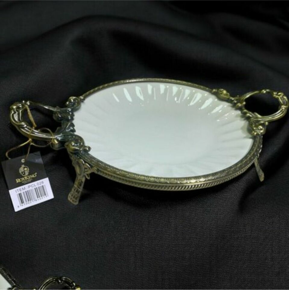 Rekabet Pcl 028 Elegance Yuvarlak  Sunum Tabak Antıque 36 Cm