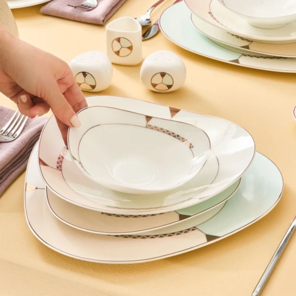 Karaca Fine Pearl Extra Abraca 62 Parça 12 Kişilik Yemek Takımı