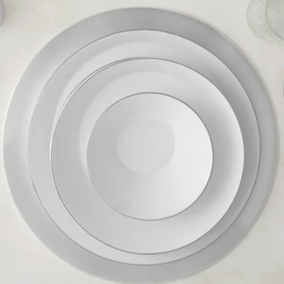 Karaca x Hussein Chalayan Streamline Sun Path New Bone 59 Parça 12 Kişilik Yemek Takımı Platin