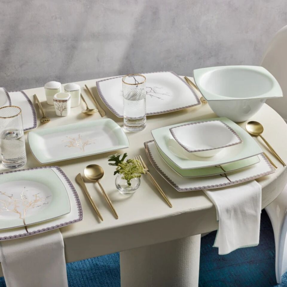 Karaca Fine Pearl Banyan 58 Parça 12 Kişilik Yemek Takımı