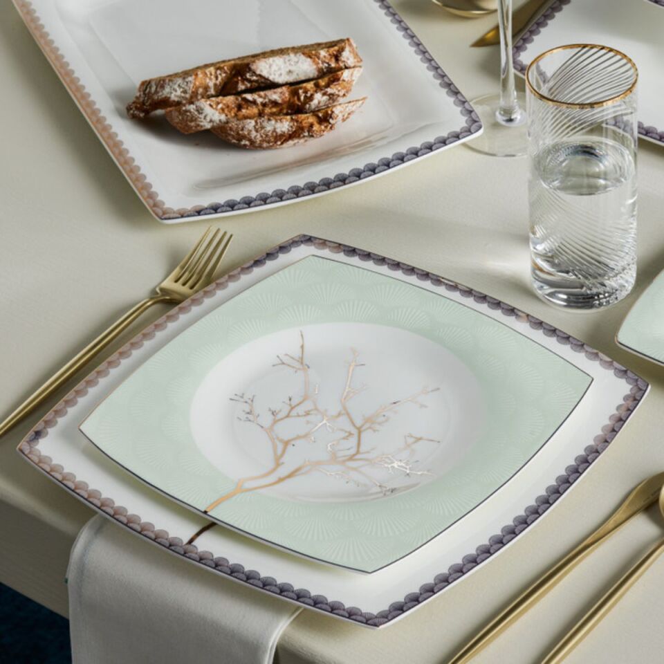 Karaca Fine Pearl Banyan 58 Parça 12 Kişilik Yemek Takımı