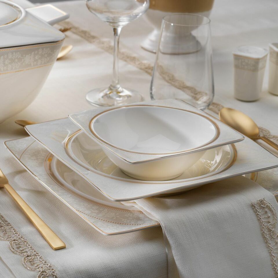 Schafer Glamor Elegant Yemek Takımı 60 Parça-Beyaz