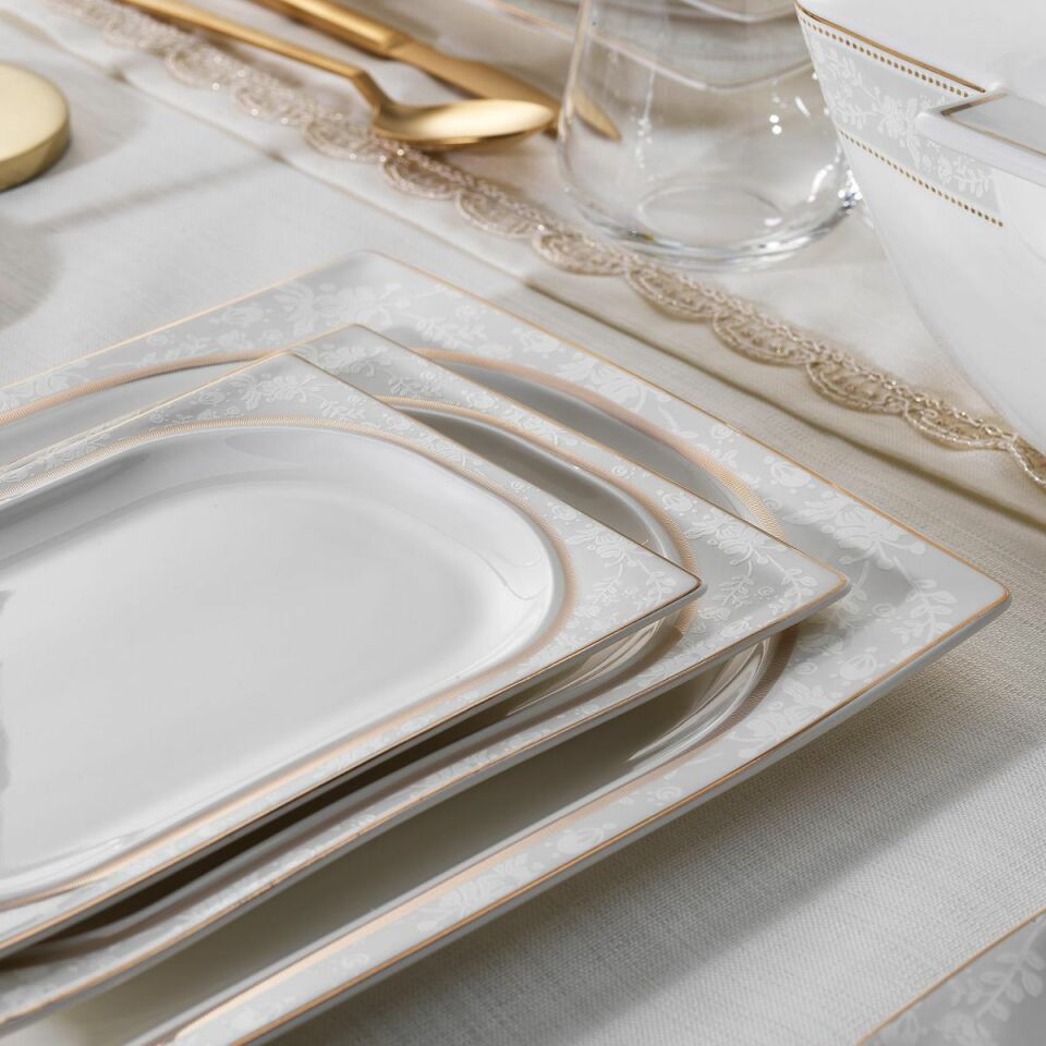 Schafer Glamor Elegant Yemek Takımı 60 Parça-Beyaz
