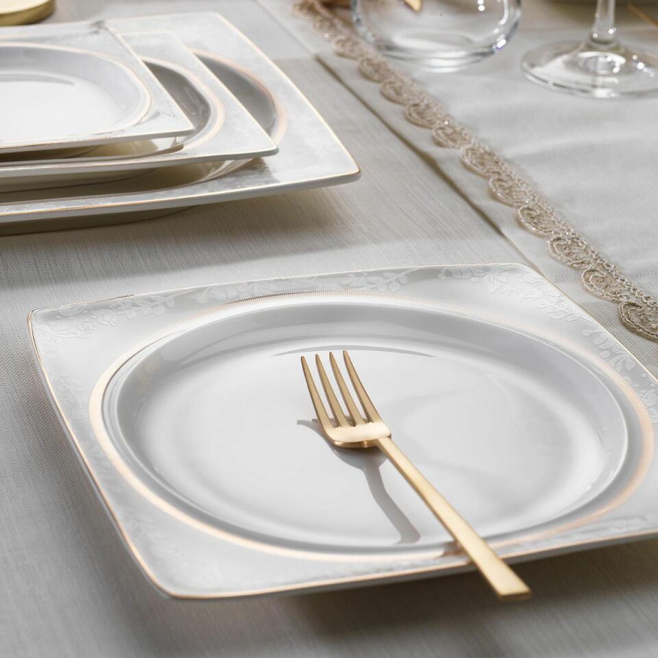 Schafer Glamor Elegant Yemek Takımı 60 Parça-Beyaz