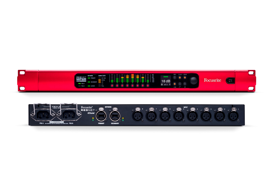 Focusrite Pro RedNet MP8R- Dante 8 kanal Mikrofon Preamplifikatörü