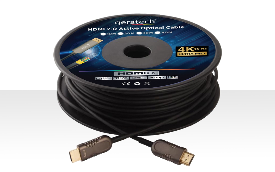 (10MT) Geratech HDMI 2.0 Active Optical Kablo 4K@60Hz, 18Gbps