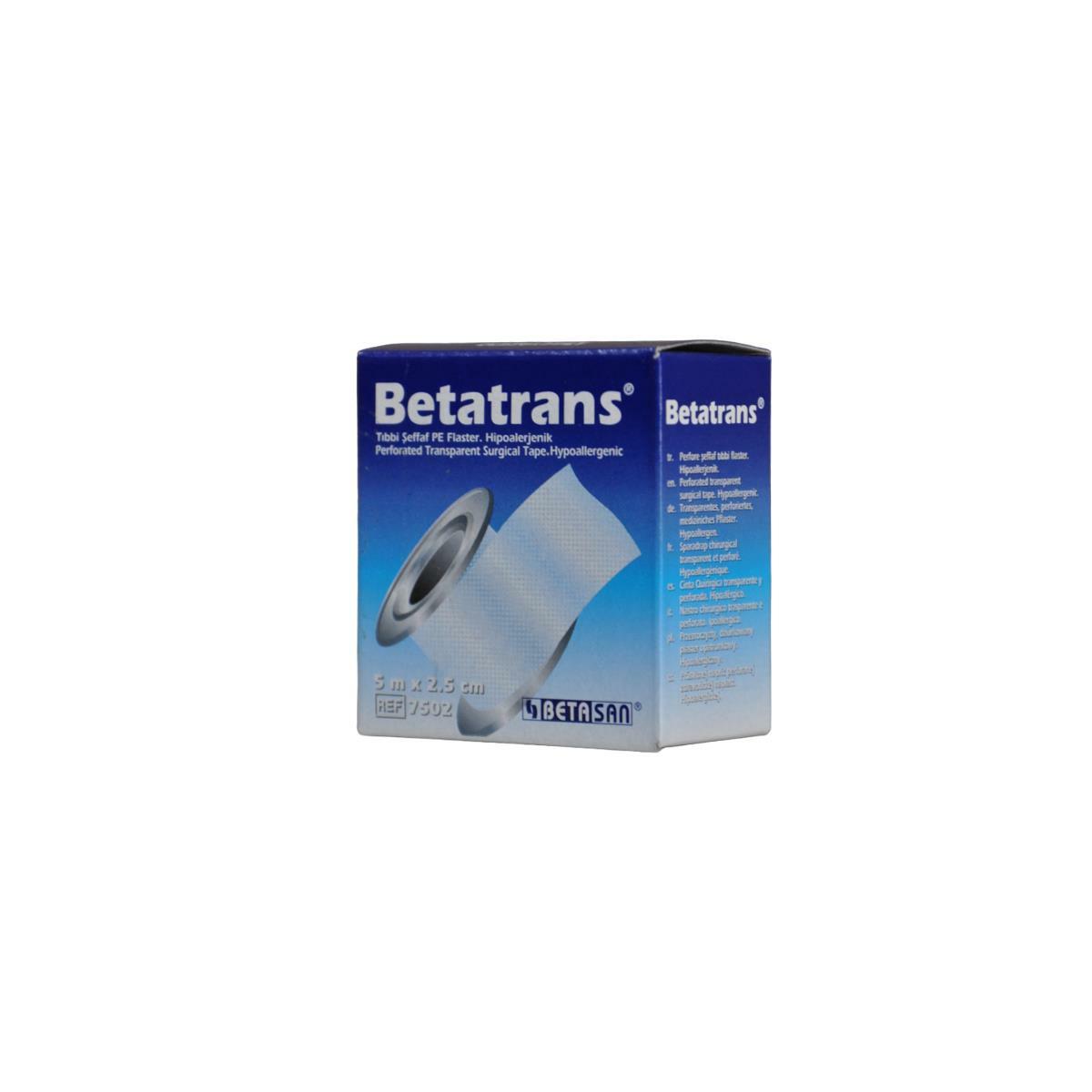 Betatrans Şeffaf Flaster 2,5 cm x 5 m - 10 Adet