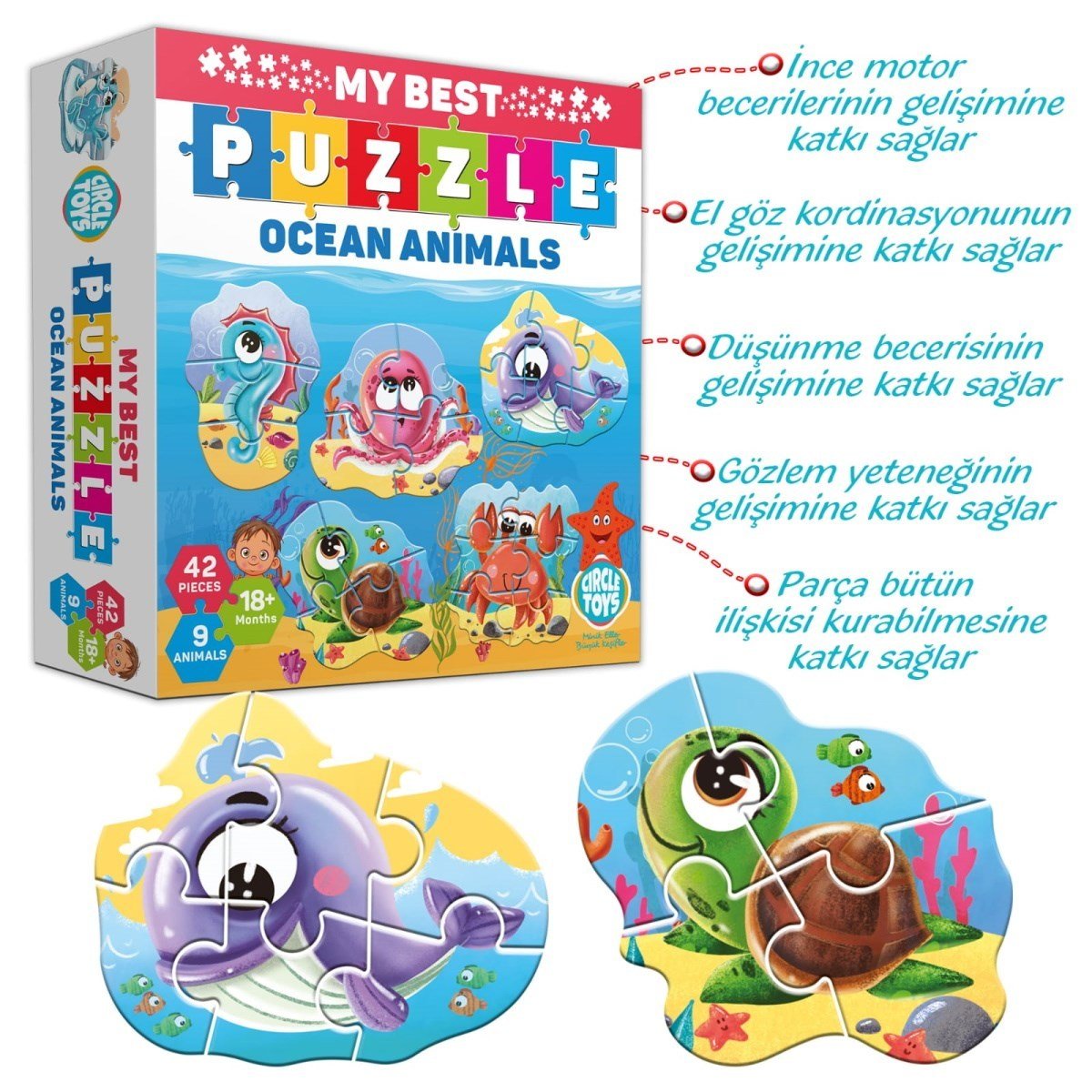 My Best Puzzle Ocean Animals seti - 18 Ay+