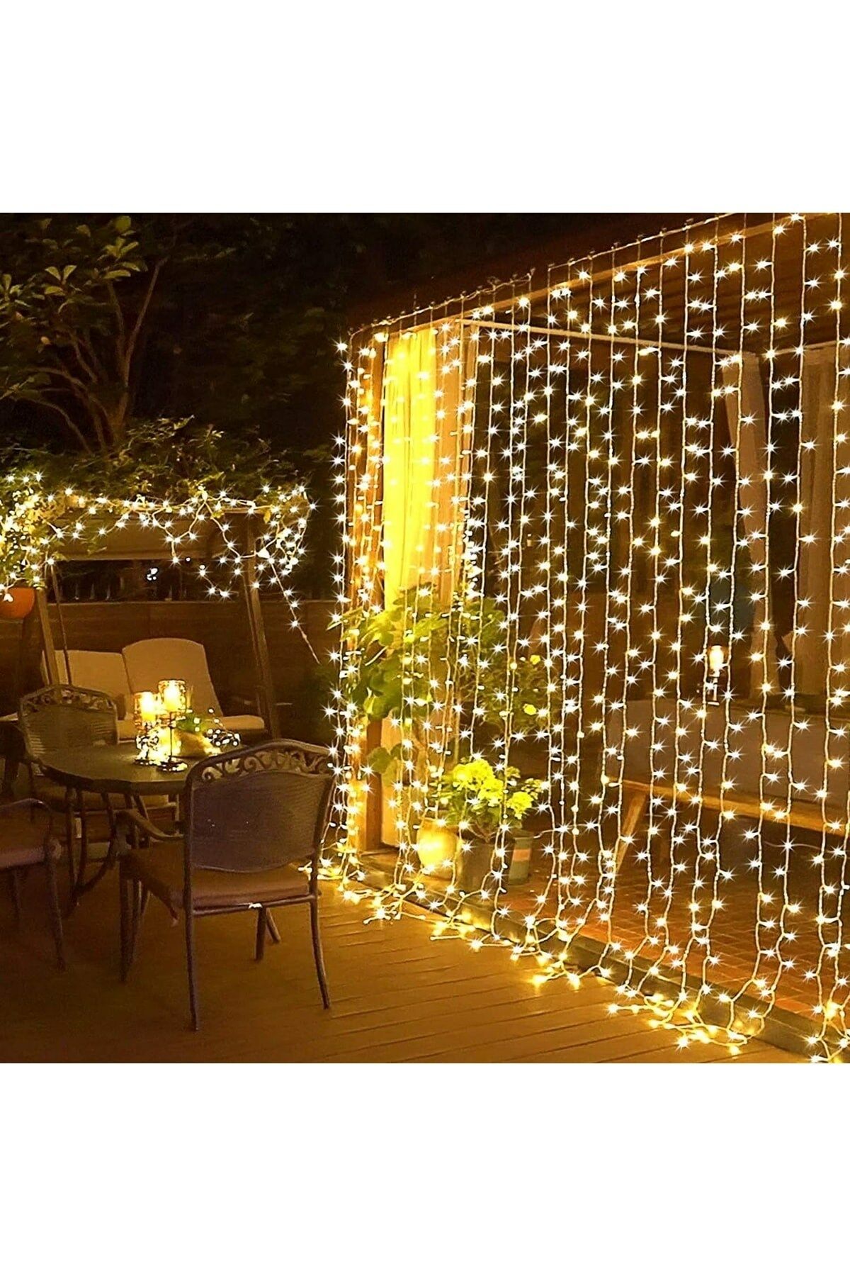 2x2 Metre 8 Fonksiyonlu Animasyonlu Perde Led Işık Kalın Telli Saçak Işık 180 Led