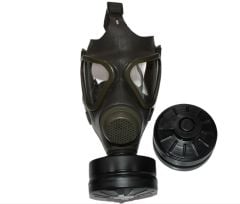 AUER M65 Tam Yüz Askeri İş Güvenliği Gaz Maskesi + 2 Adet KBRN NBC Koruma MKE D12 Filtre