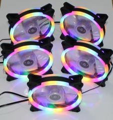 5 Adet Rgb Kasa Fanı 12cm Rainbow Rgb Işıklı Kasa Fanı 120mm MNTUY349