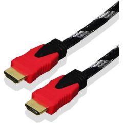 QPORT 10 Metre HDMI Kablo Altın Uç Örgülü 4K 3D Sıfır HDMI Kablo Q-HDMI10