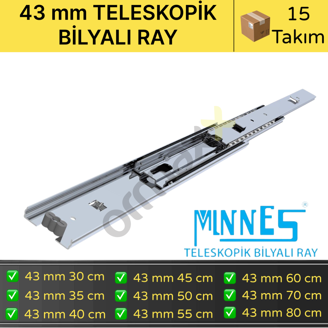 Minnes Teleskopik Ray 43*300 Mm 15'li Koli