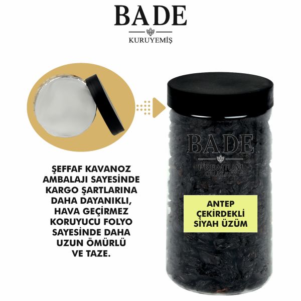 Çekirdekli Siyah Antep Üzümü İri Boy 750 gr.