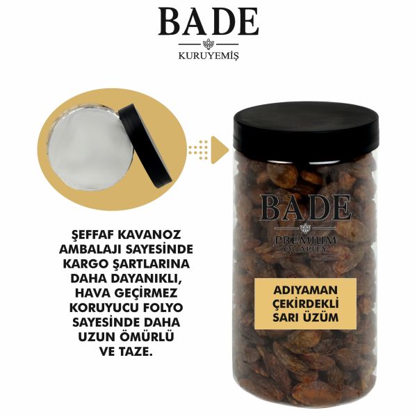 Çekirdekli Sarı Besni Üzümü İri Boy 600 gr.