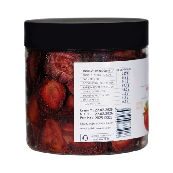 Çilek Kuru Meyve Cipsi - Şekersiz Katkısız Doğal Sağlıklı Atıştırmalık 125 gr.